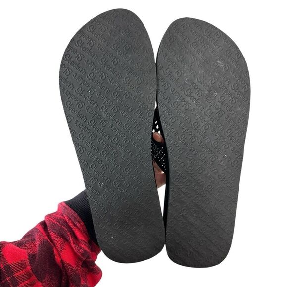 Skechers Women's Cali Vinyasa Flow Black Wedge Sandals Size 10 - Picture 4 of 5